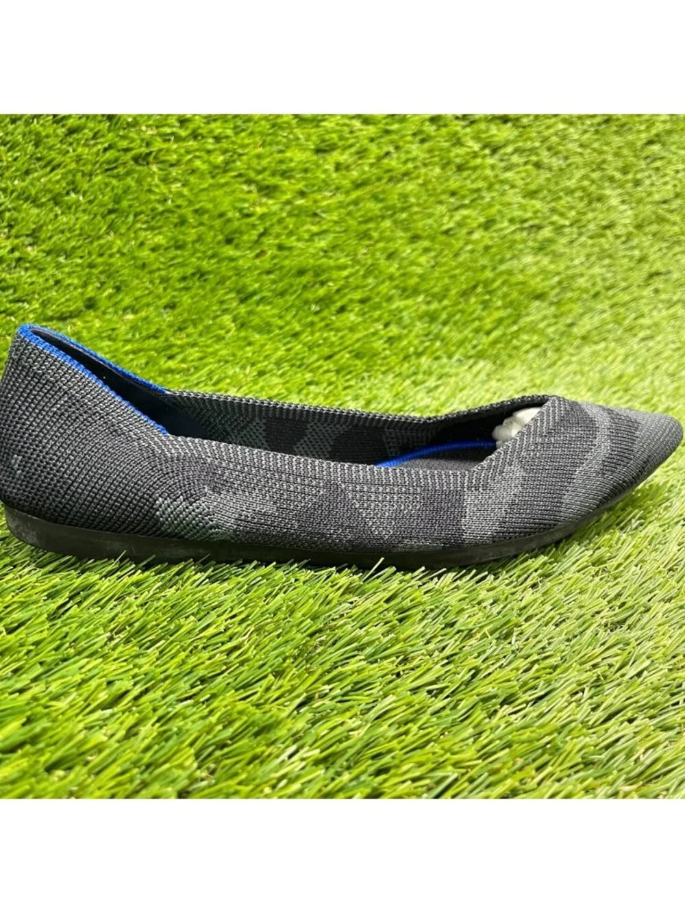 Rothy's The Point Womens Size 5 Gray Black Casual Classic Slip On Ballet Flats